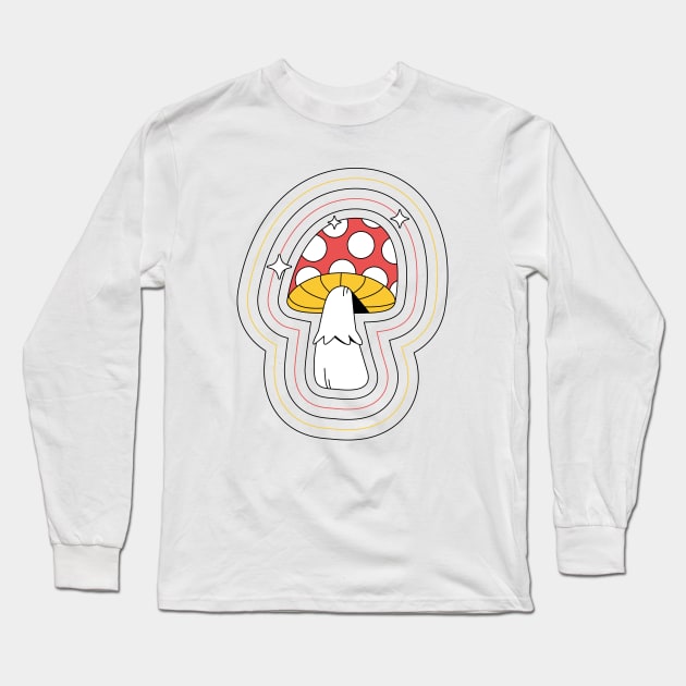 Magic shrooms Long Sleeve T-Shirt by Nora Gazzar